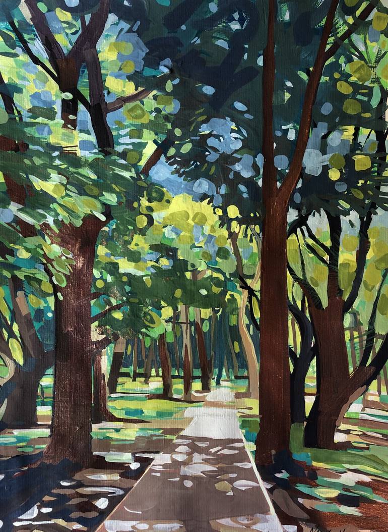 A walk in the park Painting by Nicola Hardy Saatchi Art