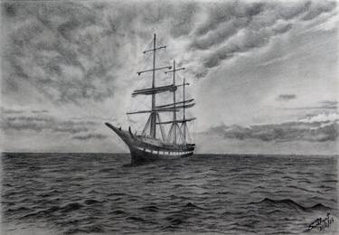 Print of Ship Drawings by sushant sinha