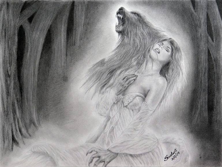 Beauty The Beast Drawing By Sushant Sinha Saatchi Art