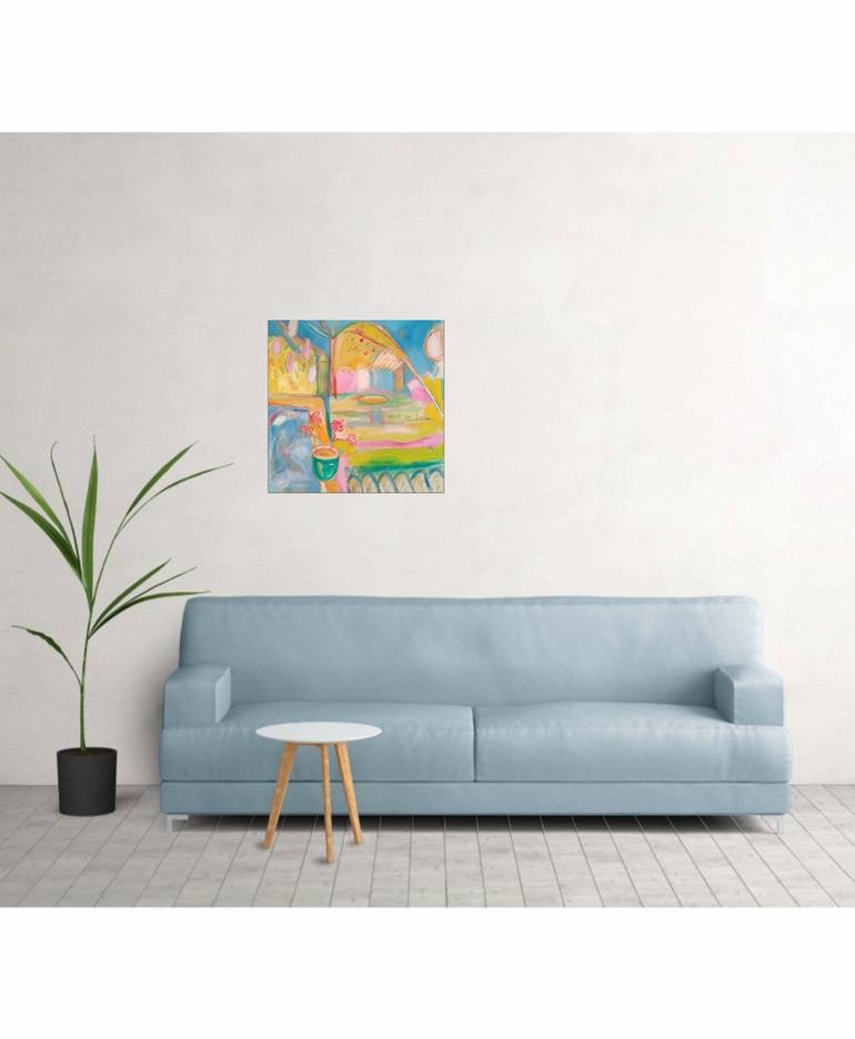 Original Abstract Expressionism Garden Painting by Jelila Jelila