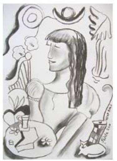 Original Figurative Women Drawings by Jelila Jelila