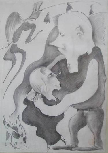Original Abstract Expressionism Love Drawings by Jelila Jelila