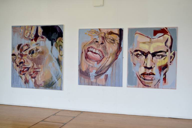 Original Abstract Expressionism People Painting by Mia Cathcart