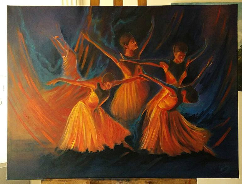 Fuga - Light Dance Painting by Girish Bakhru | Saatchi Art