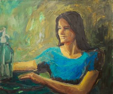 Original Expressionism Portrait Painting by Renata Szpunar 