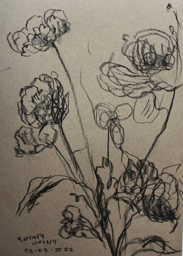 Original Expressionism Botanic Drawings by Renata Szpunar