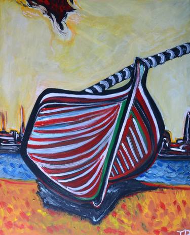 Original Impressionism Boat Paintings by Jeanne Bensoussan