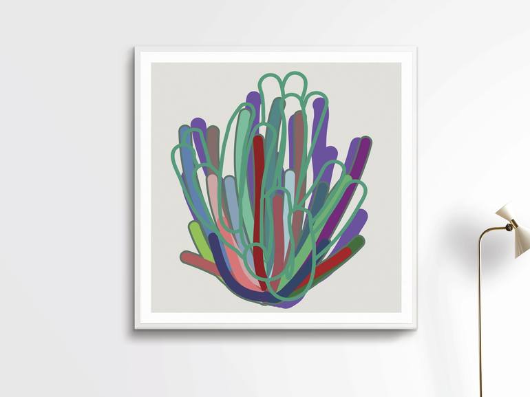 Original Abstract Floral Printmaking by Nicolas LE BEUAN BENIC