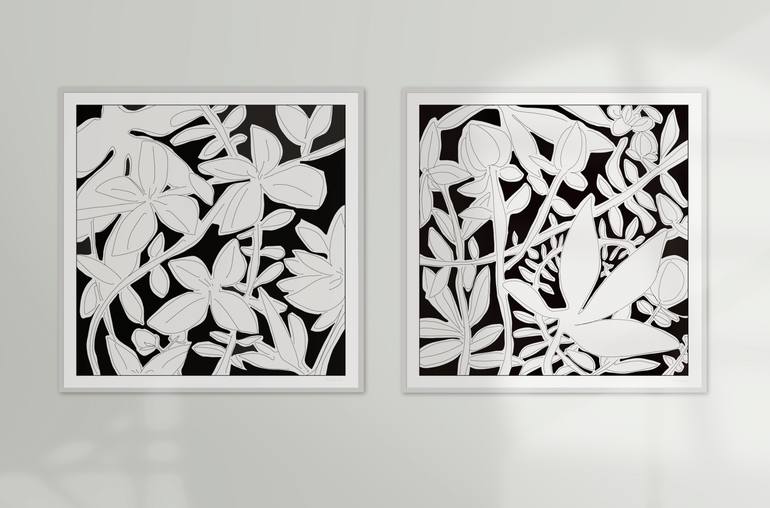 Original Abstract Botanic Printmaking by Nicolas Le Beuan Benic