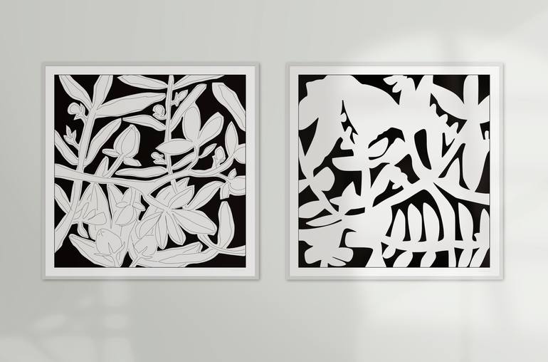 Original Abstract Floral Printmaking by Nicolas LE BEUAN BENIC