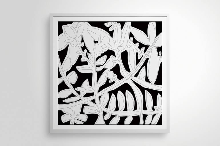 Original Minimalism Floral Printmaking by Nicolas Le Beuan Benic