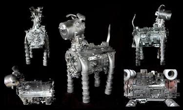 Original Pop Art Dogs Sculpture by Joyce Hiromi Taniguchi