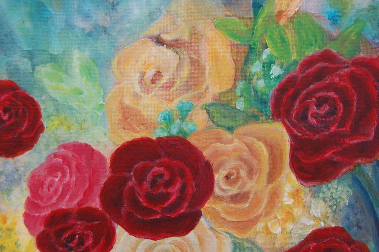 Original Impressionism Floral Painting by Joyce Hiromi Taniguchi