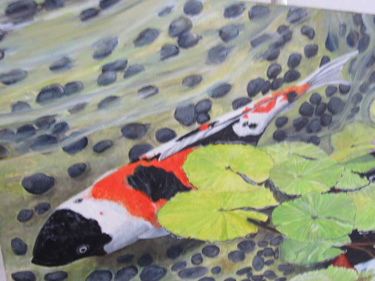 Original Impressionism Fish Painting by Joyce Hiromi Taniguchi