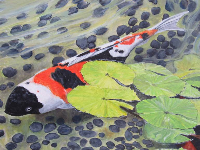 Original Impressionism Fish Painting by Joyce Hiromi Taniguchi