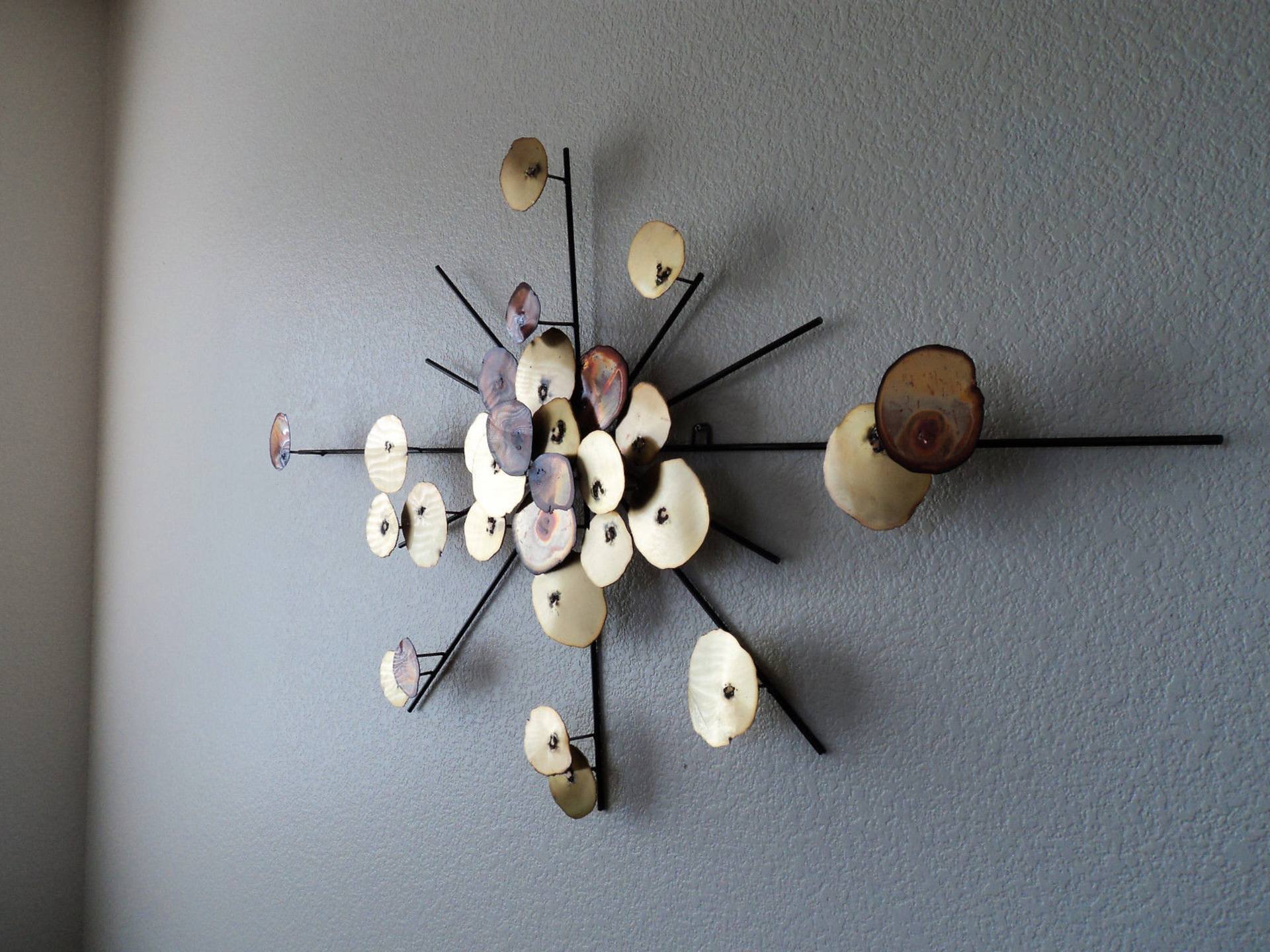 Reverb Mid Century Modern Retro Stainless Steel Wall Sculpture by