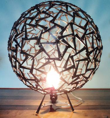 Modern contemporary metal lamp sculpture by Corey Ellis Mid Century artwork thumb