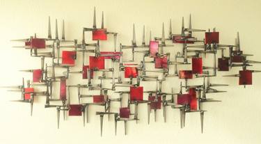 RED FENCE Sculpture Created and Signed with a COA  by Corey Ellis thumb