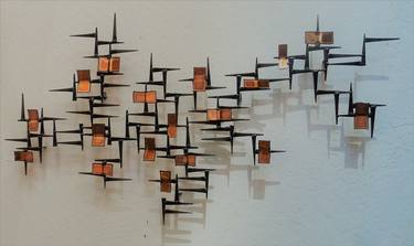 Summer Light - Burtalist Abstract Wall Sculpture Created and Signed by Corey Ellis thumb