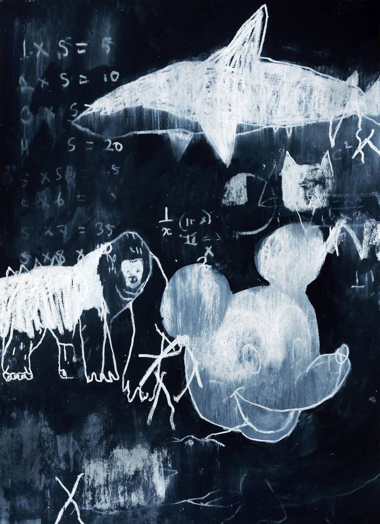 Original Painterly Abstraction Animal Drawings by Jeroen Blok