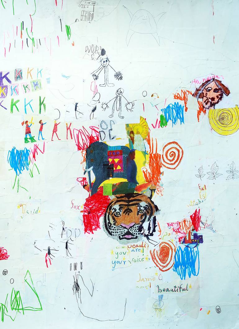 Original Abstract Outer Space Collage by Jeroen Blok