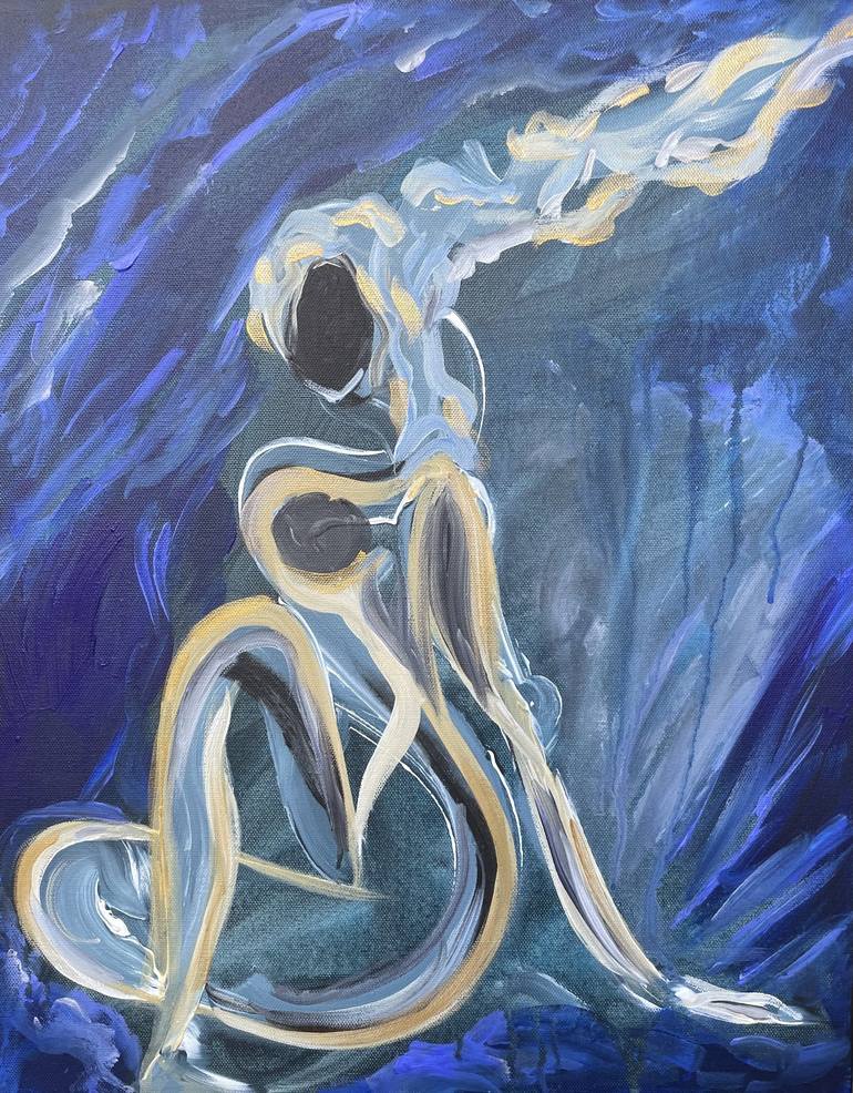 Woman Under Water Painting by Dinara Omarova | Saatchi Art