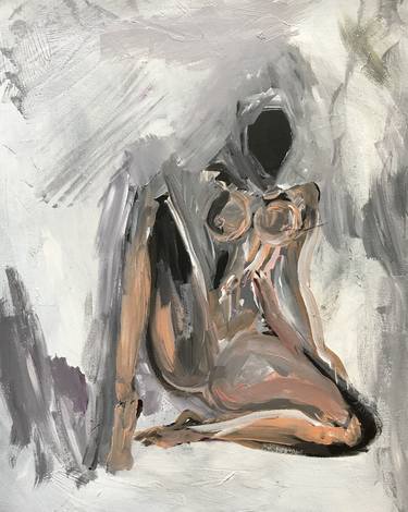 Original Abstract Expressionism Nude Paintings by Dinara Omarova