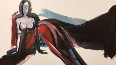 Original Abstract Expressionism Nude Paintings by Dinara Omarova