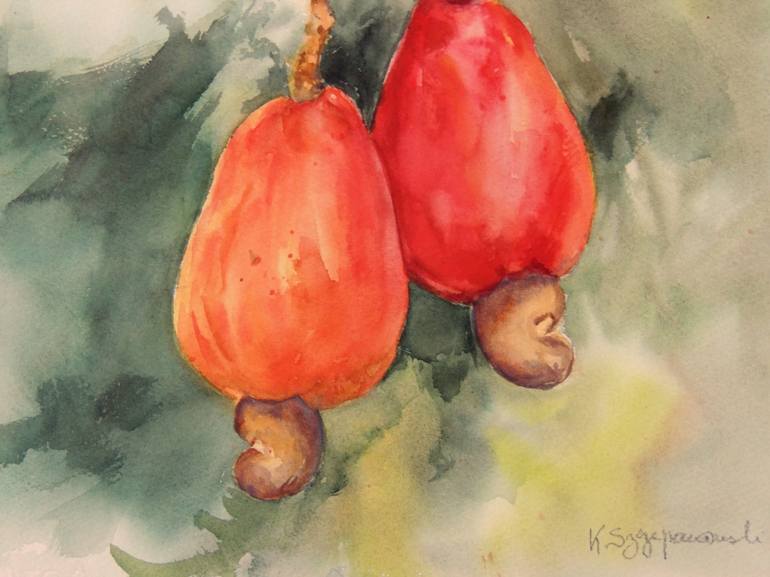 Original Figurative Food Painting by Krystyna Szczepanowski