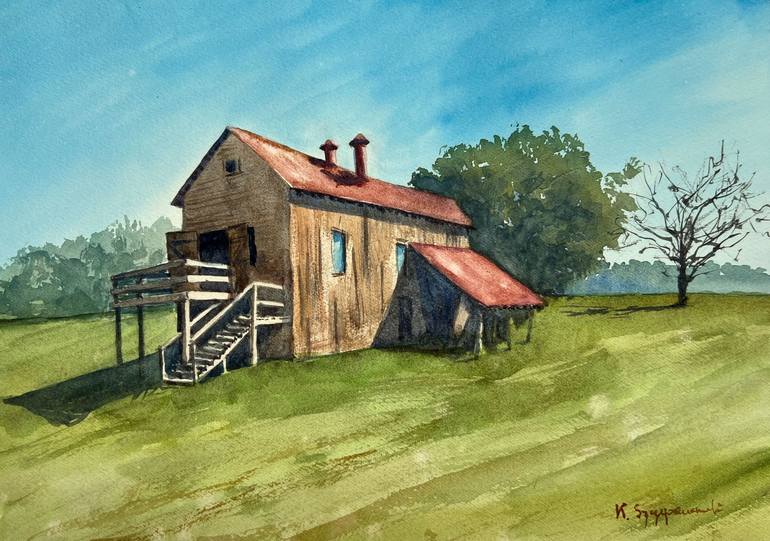 Original Figurative Architecture Paintings by Krystyna Szczepanowski
