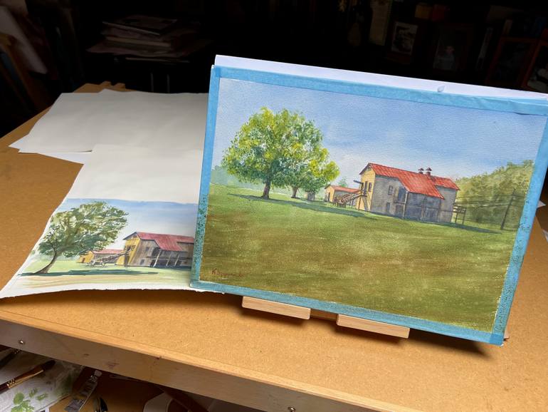 Original Figurative Architecture Painting by Krystyna Szczepanowski
