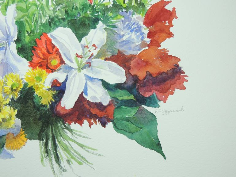 Original Floral Painting by Krystyna Szczepanowski