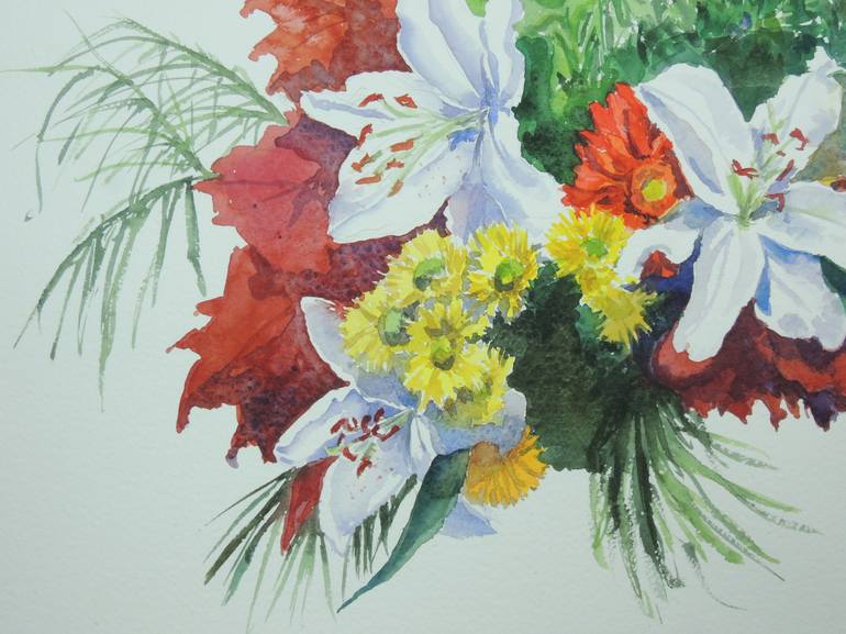 Original Figurative Floral Painting by Krystyna Szczepanowski