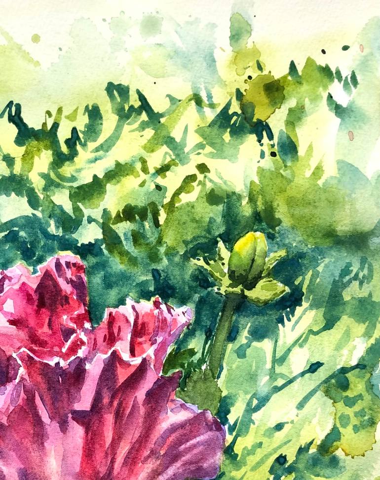 Original Figurative Floral Painting by Krystyna Szczepanowski