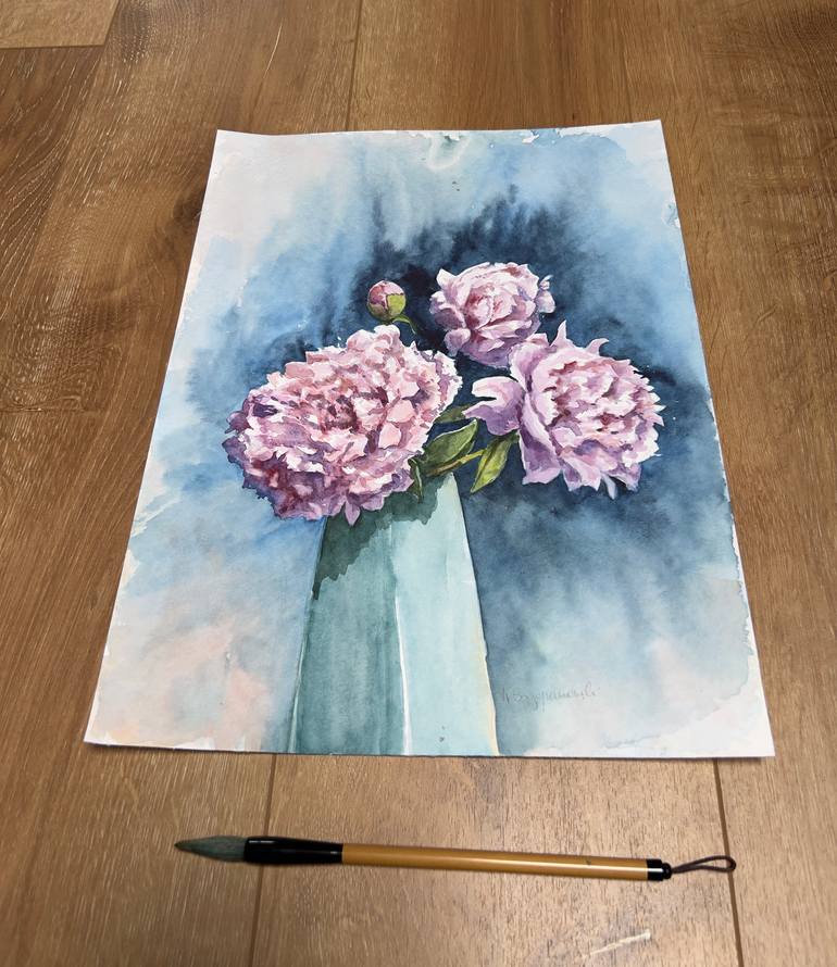 Original Figurative Floral Painting by Krystyna Szczepanowski