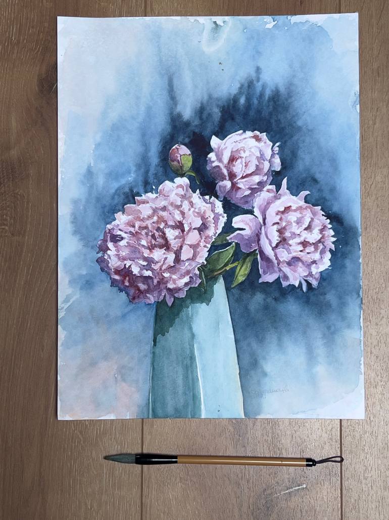 Original Figurative Floral Painting by Krystyna Szczepanowski