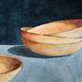 Still life of four yellow ceramic bowls.
Photo reference by Tom Crew, on Unsplash

Painted on handmade Khadi paper rough with deckled edges