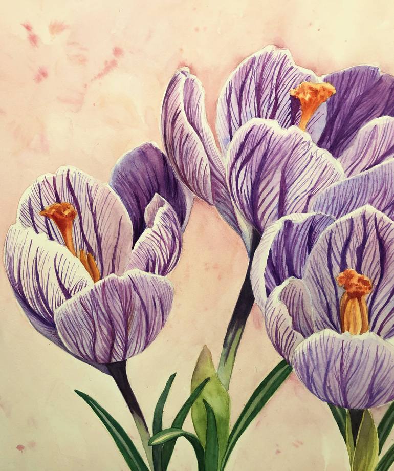 Original Figurative Floral Painting by Krystyna Szczepanowski