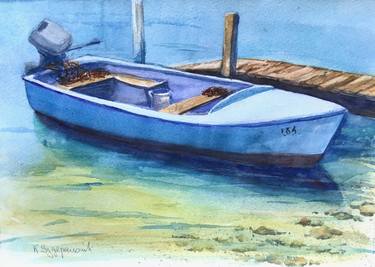 Original Figurative Boat Paintings by Krystyna Szczepanowski