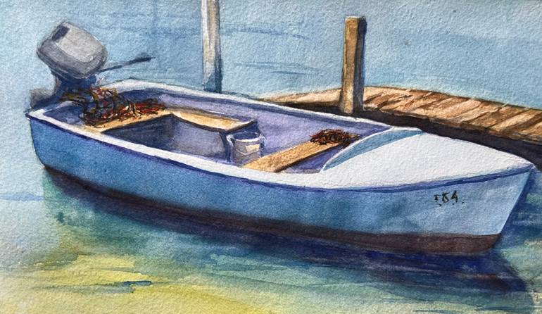 Original Figurative Boat Painting by Krystyna Szczepanowski