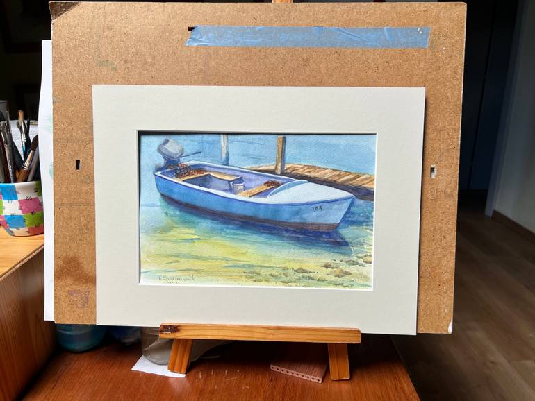 Original Figurative Boat Painting by Krystyna Szczepanowski
