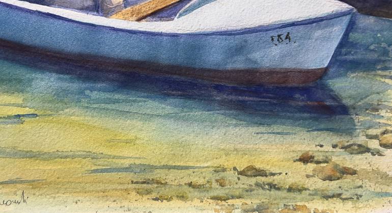 Original Figurative Boat Painting by Krystyna Szczepanowski