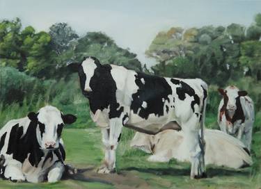 Print of Realism Cows Paintings by Erica Hyatt