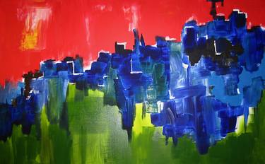 Original Abstract Cities Paintings by Daan de Wit