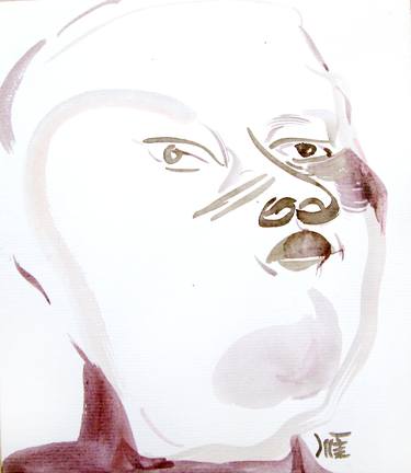 woman portrait, ink art, chinese ink art, watercolour portrait thumb