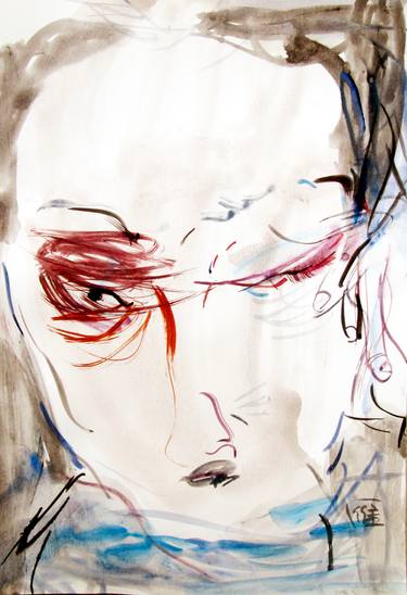 Print of Abstract Expressionism Portrait Paintings by jingyan cheng