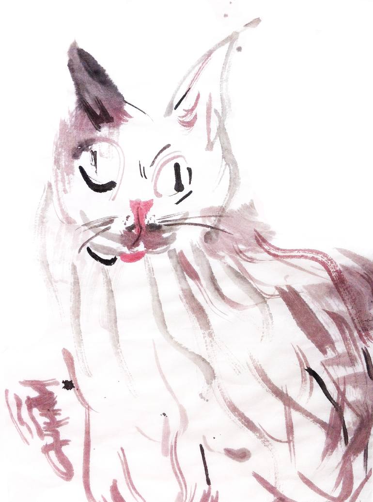 cat lineart paint