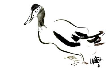 Duck painting,Chinese ink painting,Asian brush painting ,Aniamls art thumb