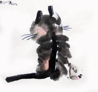 cat watercolour  cat painitng  cat art  animals painting thumb
