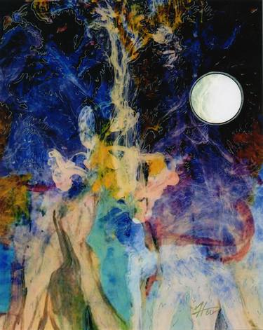 Original Abstract Mixed Media by Husheng Jiang